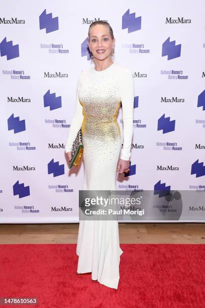 Sharon Stone attends the National Women's History Museum's signature Women Making History Awards Gala at The Schuyler at the Hamilton Hotel on March...