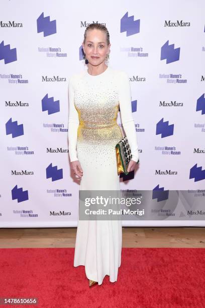 Sharon Stone attends the National Women's History Museum's signature Women Making History Awards Gala at The Schuyler at the Hamilton Hotel on March...