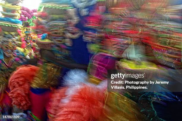 masskara festival color dash - negros occidental stock pictures, royalty-free photos & images