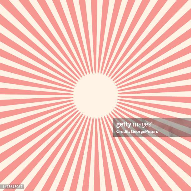 sun and sunbeams - coral coloured stock illustrations