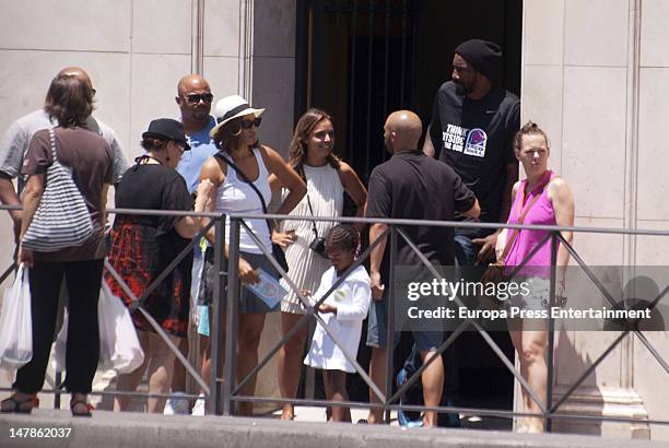 Knicks basketball player Amar'e Stoudemire is seen leaving the presentation of a course for young people from Campus WOB on July 4, 2012 in Malaga,...