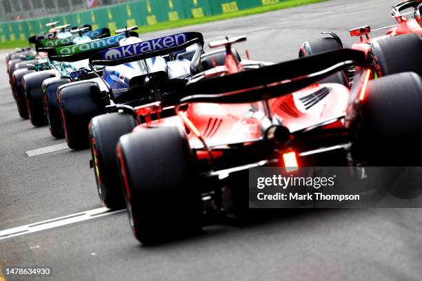 Alexander Albon of Thailand driving the Williams FW45 Mercedes in the Pitlane during qualifying ahead of the F1 Grand Prix of Australia at Albert...