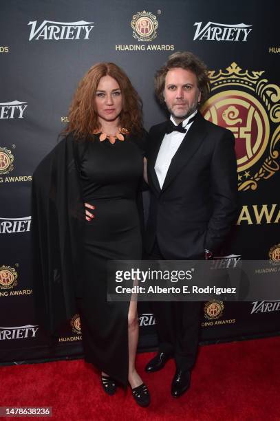 Florian Zeller and Marine Delterme attend the 36th Global Film and Television Huading Awards on March 31, 2023 in Hollywood, California.