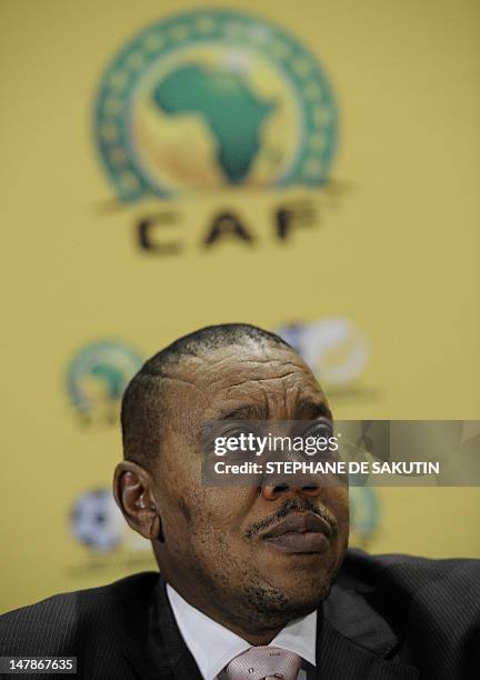 The head of the 2013 Africa Cup of Nations Local Organizing Committee, Mvuzo Mbebe, attends a press conference on April 4, 2012 in Johannesburg. The...