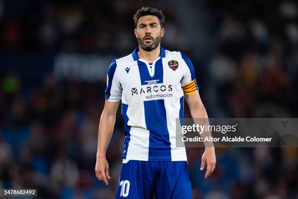 Vicente Iborra of Levante UD looks on during the La Liga Smartbank match between Levante UD v Real Zaragoza at Ciutat de Valencia on March 31, 2023...