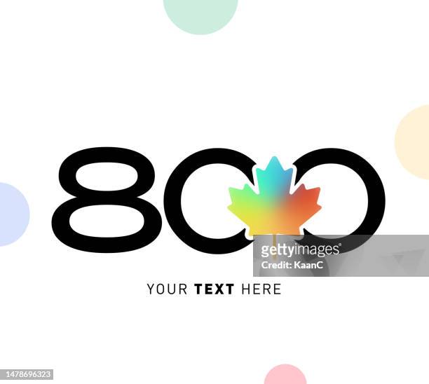 canada concept anniversary number with maple leaf symbol vector stock illustration - 100 birthday stock illustrations