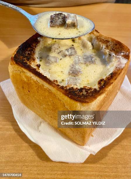 soup in vienna - raisin toast stock pictures, royalty-free photos & images