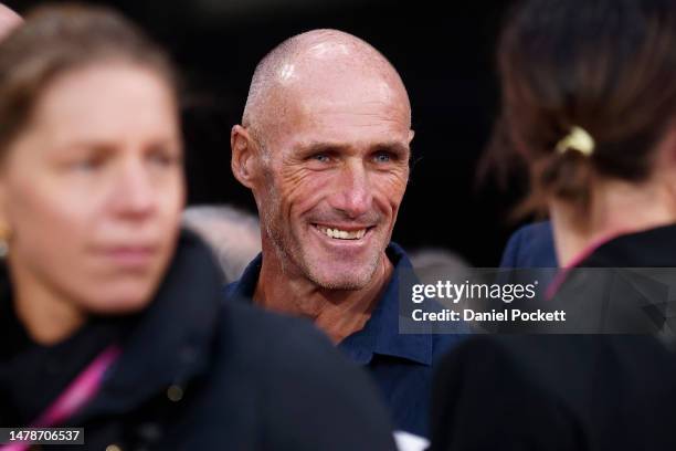 Tony Lockett is seen during the round three AFL match between St Kilda Saints and Essendon Bombers at Melbourne Cricket Ground, on April 01 in...