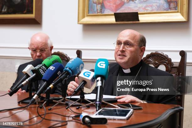 The archbishop of Santiago de Compostela, Julian Barrio Barrio , and the auxiliary bishop of the diocese of Compostela, Francisco Jose Prieto...