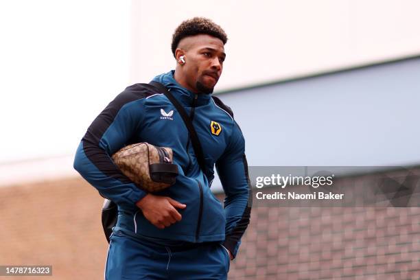 Adama Traore of Wolverhampton Wanderers arrives at the stadium prior to the Premier League match between Nottingham Forest and Wolverhampton...