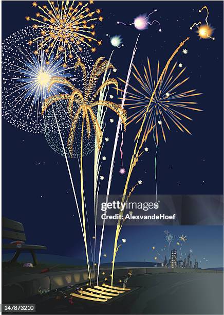 illustrations, cliparts, dessins animés et icônes de nouvel an feu d'artifice du système d'écoulement des eaux - système découlement des eaux