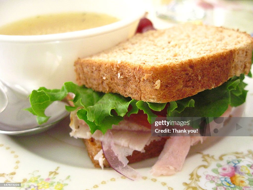 Sandwich with soup