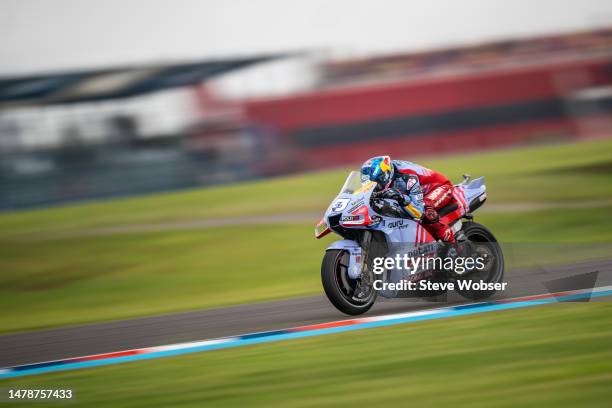 Alex Marquez of Spain and Gresini Racing MotoGP rides during qualifying session of the MotoGP Gran Premio Michelin de la República Argentina at...