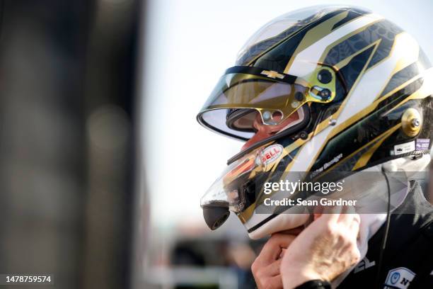 Scott McLaughlin, driver of the XPEL Team Penske Chevrolet, stands on the grid during practice for the NTT IndyCar Series PPG 375 at Texas Motor...