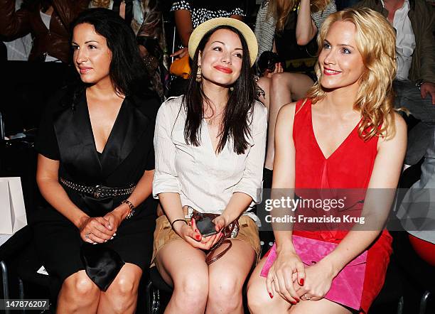 Minu Barati-Fischer, Cosma Shiva Hagen, Judith Rakers sit in afront row during the runway at the Laurel Show during the Mercedes-Benz Fashion Week...