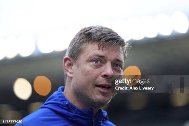 Jon Dahl Tomasson the manager of Blackburn Rovers looks on after the Sky Bet Championship between Birmingham City and Blackburn Rovers at St Andrews...