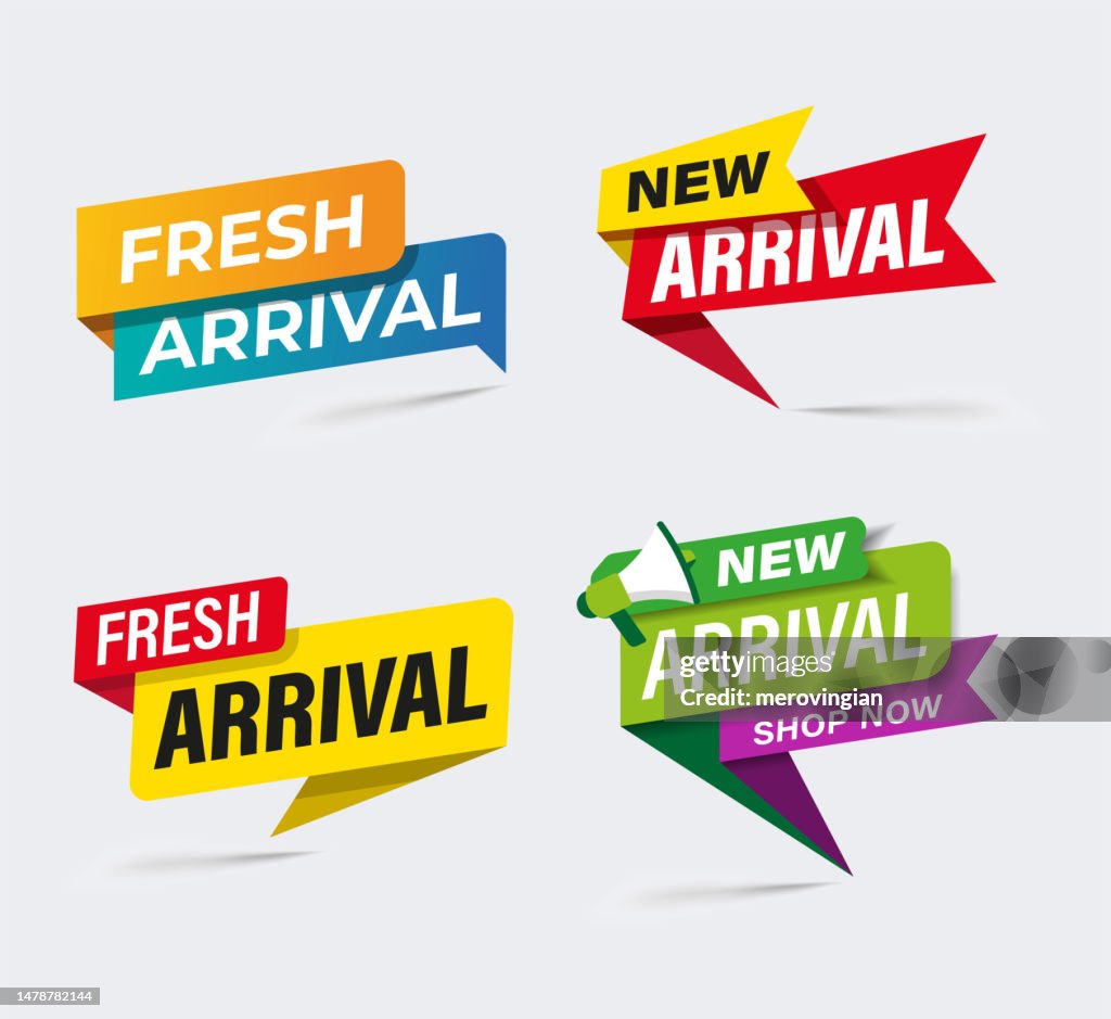 Diseño plano de banner de producto New Arrival para aplicaciones móviles