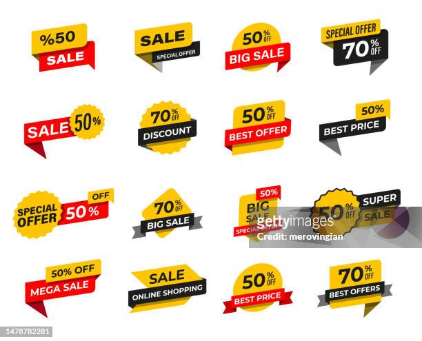 verkauf tags sammlung - sales promotion stock-grafiken, -clipart, -cartoons und -symbole