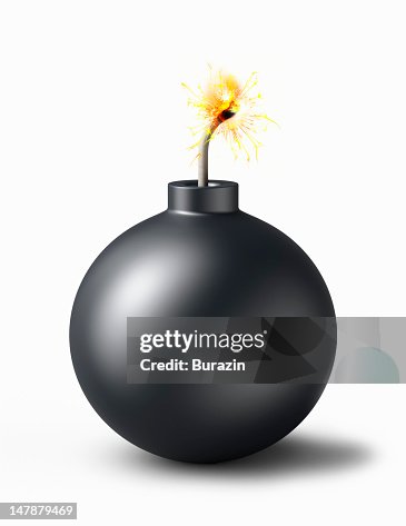 Bomb with burning fuse Bomb with burning fuse