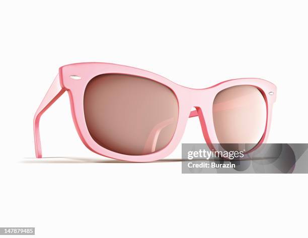 pink retro sunglasses - sonnenbrillen stock-fotos und bilder