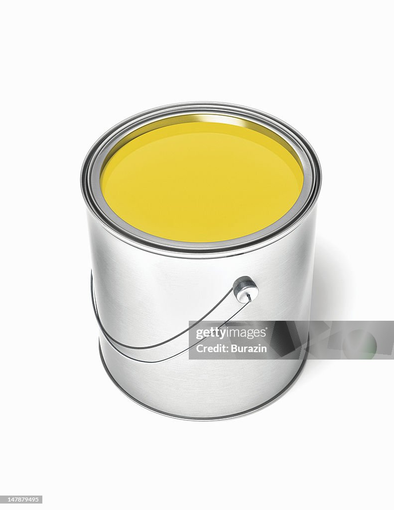 Can of yellow paint