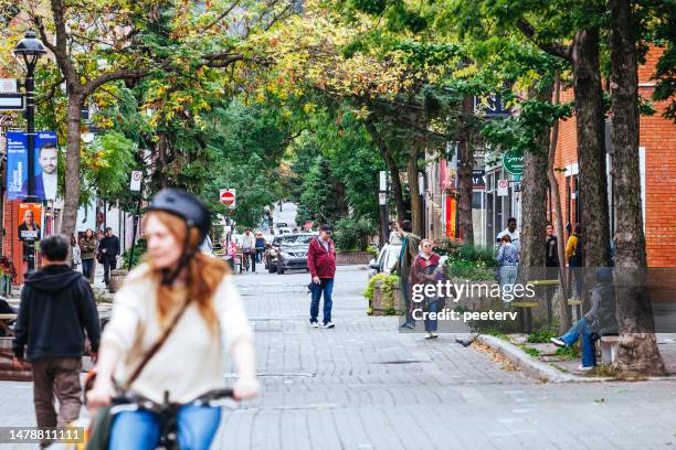 montreal - the plateau district - montreal street stock pictures, royalty-free photos & images