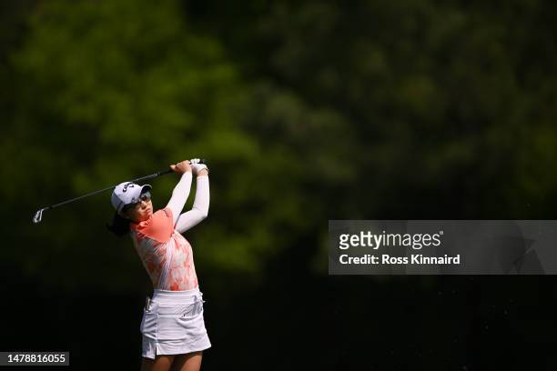 Rose Zhang of the United States plays her shot from the 12th tee during the final round of the Augusta National Women's Amateur at Augusta National...