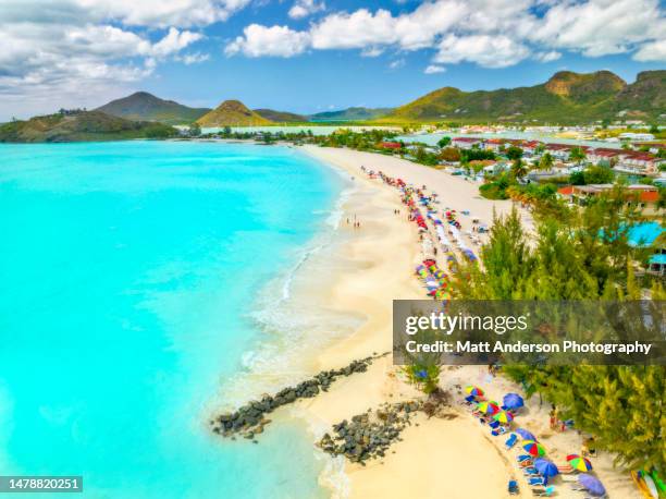 high angle of view of antigua - leeward islands, antigua & barbuda - antigua leeward islands stockfoto's en -beelden