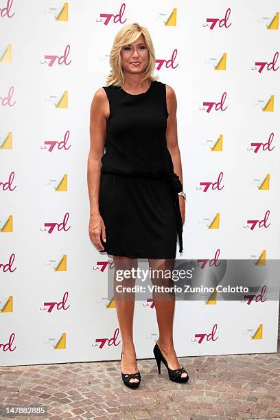 Myrta Merlino attends 'Presentazione Palinsesti LA7 Autunno 2012' held at La Pelota on July 5, 2012 in Milan, Italy.