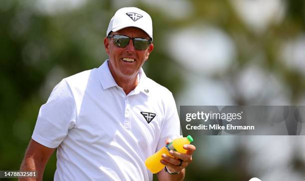 Captain Phil Mickelson of Hyflyers GC walks on the seventh hole during day two of the LIV Golf Invitational - Orlando at The Orange County National...