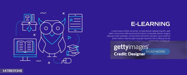 Elearning Related Line Style Banner Design For Web Page Headline ...