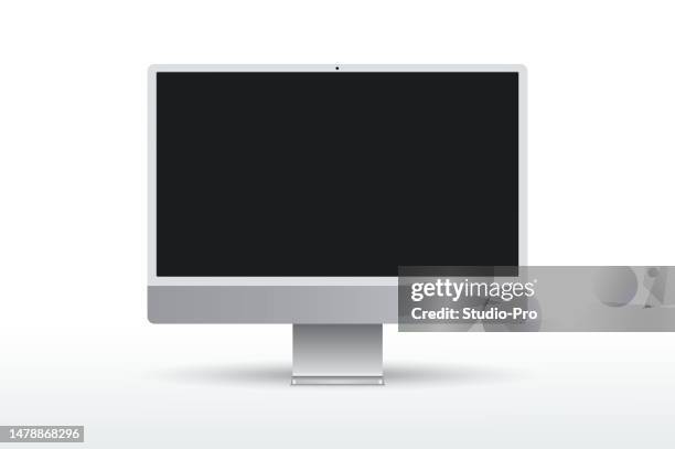 Realistic New Blank Frame Black Display Computer Monitor Template ...