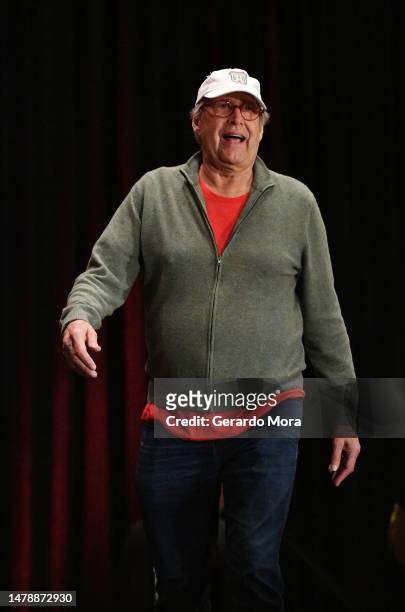 Actor Chevy Chase attends the 'National Lampoon's Vacation' reunion at MegaCon Orlando 2023 at Orange County Convention Center on April 01, 2023 in...
