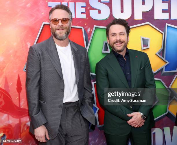 Seth Rogen and Charlie Day attend a Special Screening of Universal Pictures' "The Super Mario Bros. Movie" at Regal LA Live on April 01, 2023 in Los...