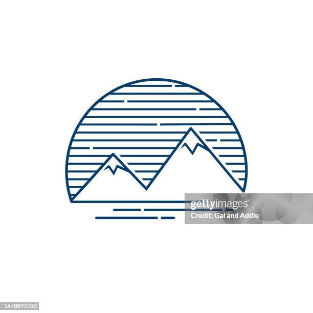 mount ararat line icon - mountain logo stock illustrations