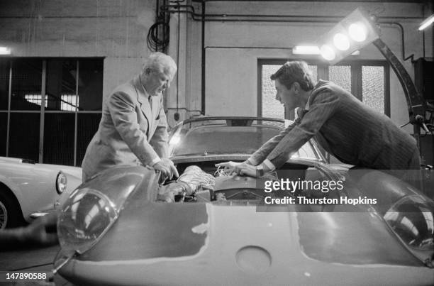 Italian car designers Battista Farina and his son Sergio , of the Pininfarina car design and coachbuilding firm, Italy, 28th September 1956. The...