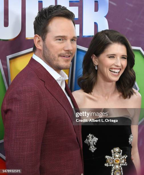 Chris Pratt and wife Katherine Schwarzenegger Pratt attends the special screening of Universal Pictures' "The Super Mario Bros. Movie" held at Regal...