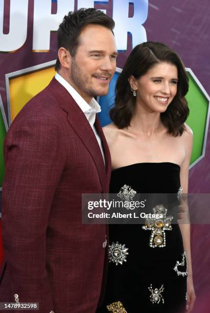 Chris Pratt and wife Katherine Schwarzenegger Pratt attends the special screening of Universal Pictures' "The Super Mario Bros. Movie" held at Regal...