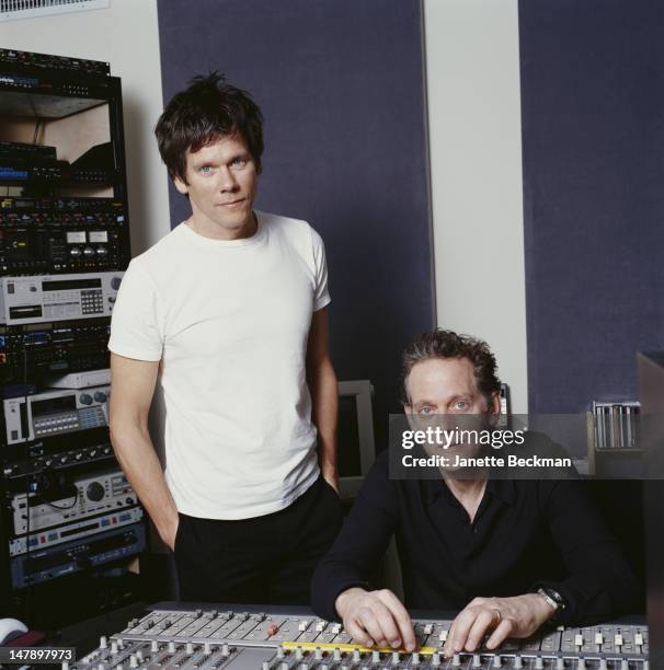 The Bacon Brothers, a band composed of American actor Kevin Bacon and his brother, singer, songwriter and composer Michael Bacon, New York City, 2009.