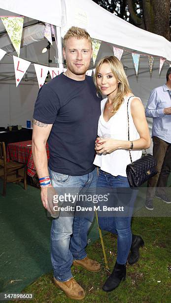 Andrew Flintoff and Rachael Flintoff attend the 2012 House Festival UK at Chiswick House and Gardens on July 5, 2012 in London, England.
