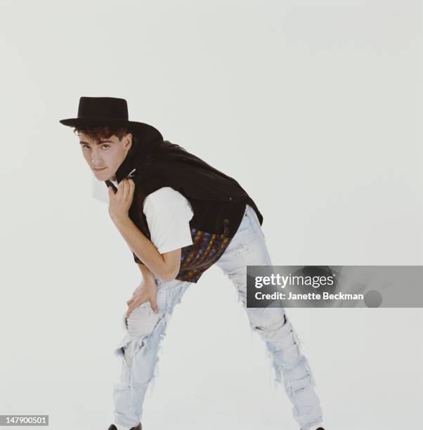 Jonathan Knight of American boy band New Kids On The Block, New York City, late 1980s.