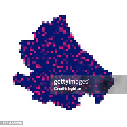 Abruzzo map in pixels on white background Abruzzo map in pixels on white background