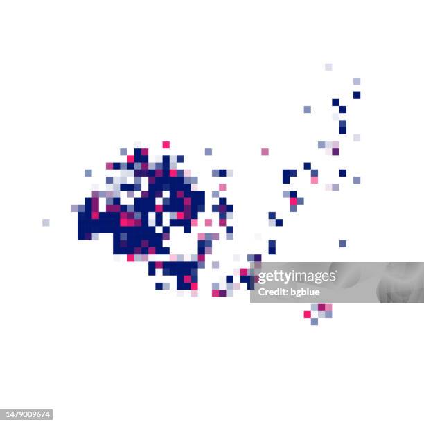 aland map in pixels on white background - nordic archipelago stock illustrations