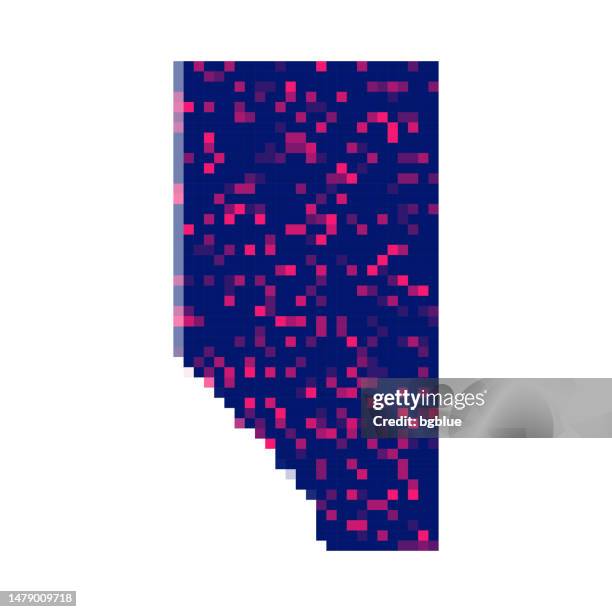 alberta map in pixels on white background - edmonton stock illustrations