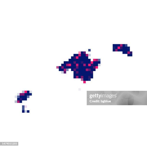 balearic islands map in pixels on white background - formentera spain stock illustrations