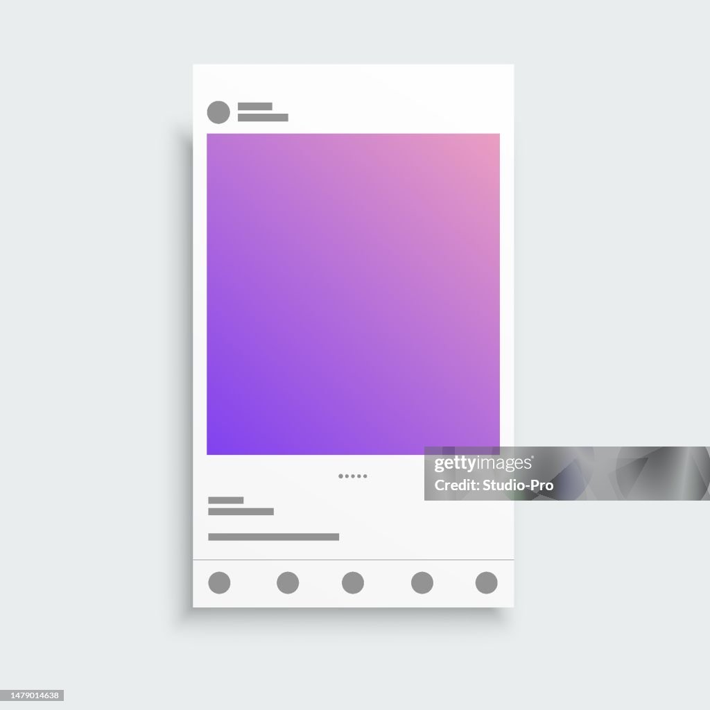 Website. Post Interface Social Media Template Post User Interface Mockup High-Res Vector ...