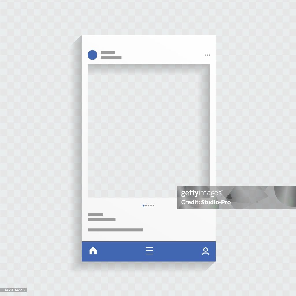 Social network template. Post UI mockup.