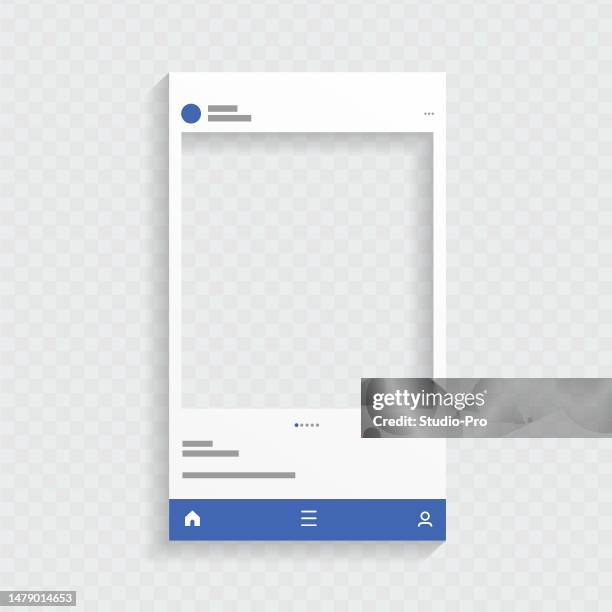 bildbanksillustrationer, clip art samt tecknat material och ikoner med social network template. post ui mockup. - facebook