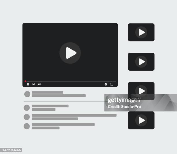 video player template mockup - touch screen stock illustrations