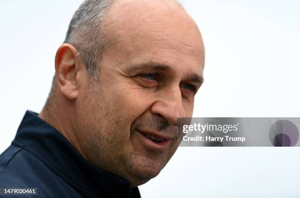 Philippe Saint-André, Head Coach of Montpellier looks on ahead of the Heineken Champions Cup Round Of Sixteen match between Exeter Chiefs and...